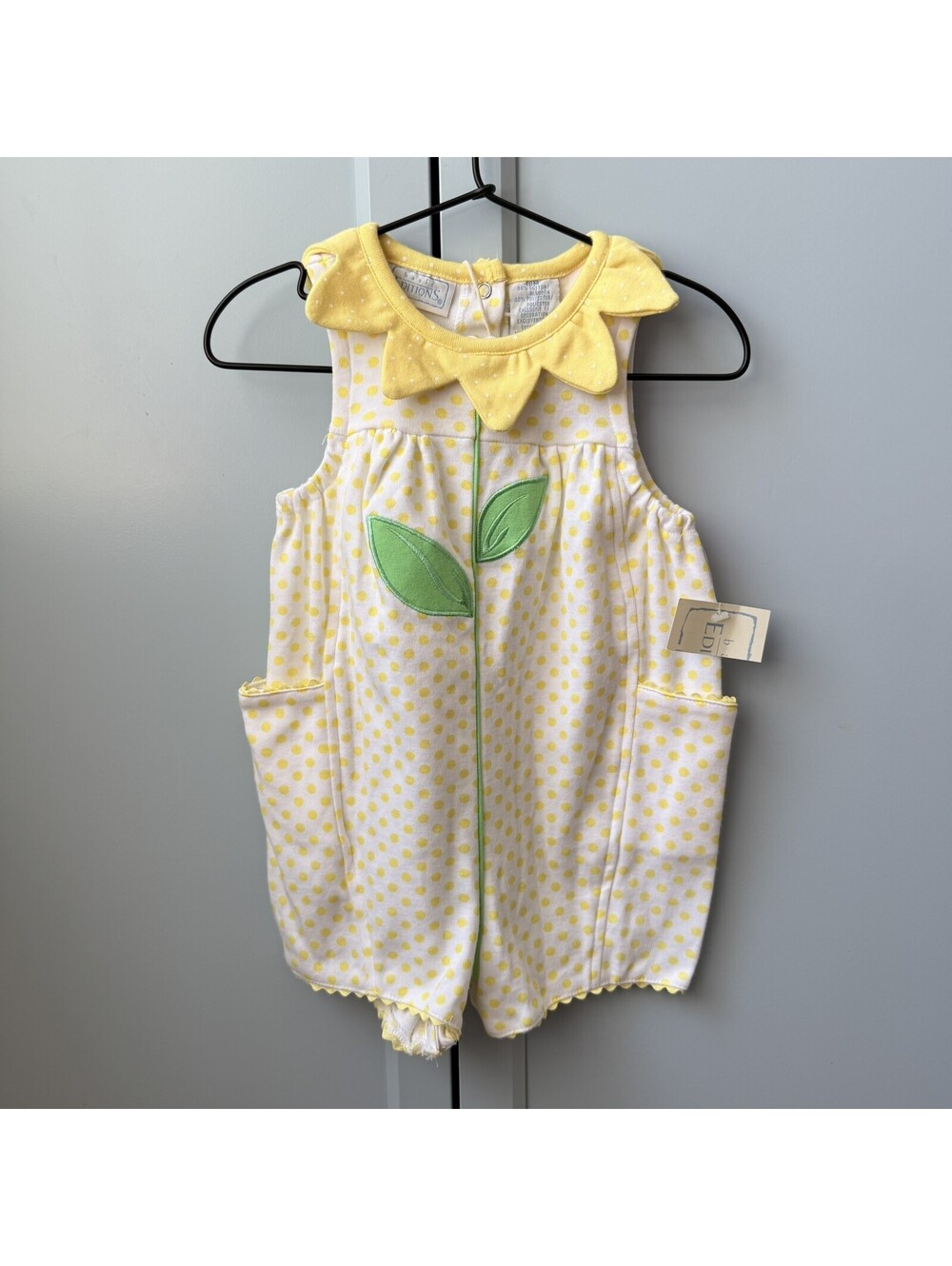 Baby Girl Clothes New Simply Basic 18 Month Yellow Floral Romper Outfit NWT